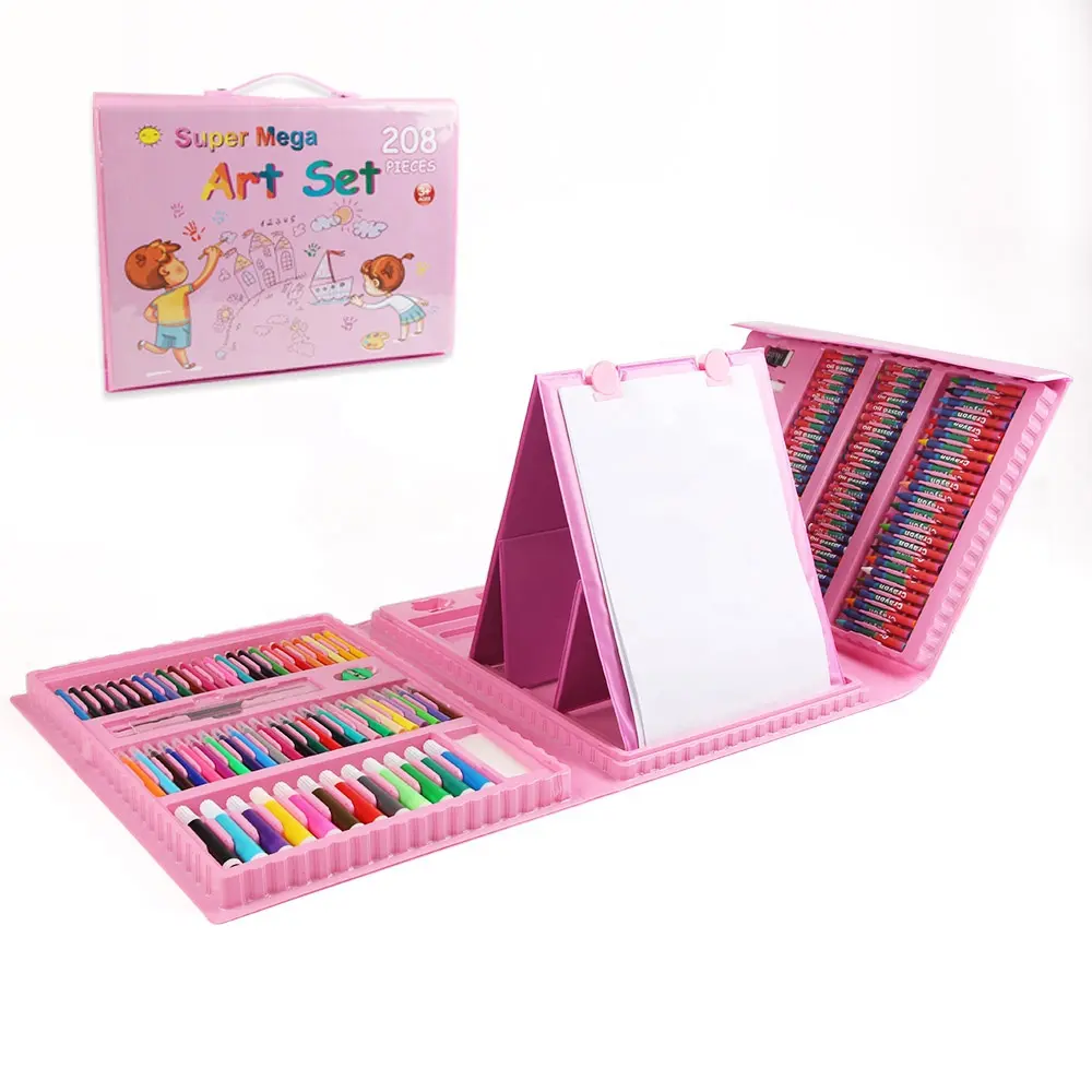 Children's Toys Art Supplies DIY 208 Pieces Painting Brush Set With Drawing Board