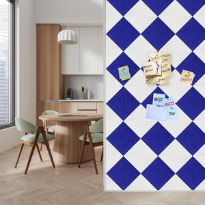 Fourniture d'usine Panneau acoustique en fibre de polyester Panneaux muraux insonorisés triangulaires bleus et blancs auto-adhésifs pour la décoration intérieure - Product Image 2