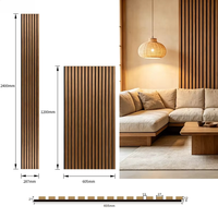 Panneaux acoustiques en bois à lattes 2400*600*21mm, panneaux muraux insonorisants modernes en MDF PET pour la décoration intérieure de la maison et du bureau