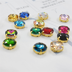 Multisize đầy màu sắc bốn góc vàng Claw tinh thể rõ ràng Vòng đá quý may trên <span class=keywords><strong>Rhinestone</strong></span> 8mm - Product Image 3