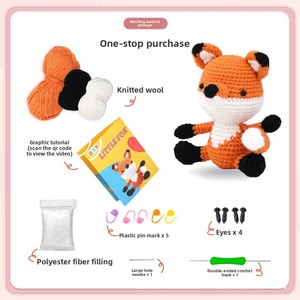 D & D Cute Fox DIY Handmade Crochet Set Tricoté Matériel Sac Couture Notions Tricoté Poupée Toile - Product Image 2