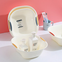 Bassine de lavage pour bébé en plastique PP, épaissie, avec double poignée, empilable, pour cuisine, salle de bain et buanderie