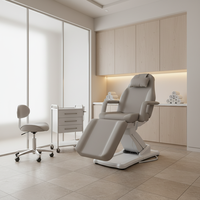 Kangmei Vente en gros Nouvelle table de massage et chaise faciale électrique beige à 3 moteurs réglables pour salon de beauté et soins des cils