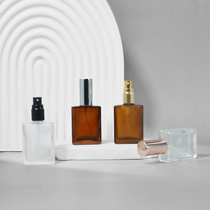 Wholesale Custom square Perfume <b>Bottles</b> <b>10ml</b> 15ml 30ml 50ml 100ml 1 oz Frosted clear Black Amber Glass Spray <b>Bottle</b> - Product Image 2