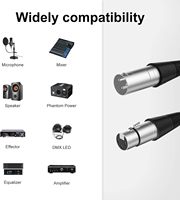 Lot de 10 câbles de microphone XLR cordons câbles de couleur mâle à femelle cordon serpent équilibré