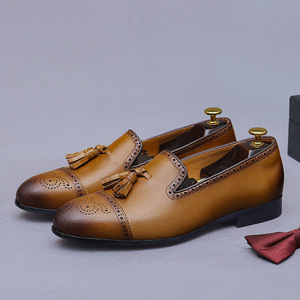 Chaussures Oxford de luxe pour hommes, confortables et décontractées, en cuir de vachette véritable, sculptées, à trois articulations, formelles, intemporelles et antidérapantes - Product Image 4