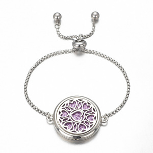 Di modo Aromaterapia Braccialetto Delle Donne Dei Monili Del Modello Del Cuore Photo Frame All'ingrosso OEM di Profumo di Olio Essenziale Diffusore Bracciali - Product Image 1