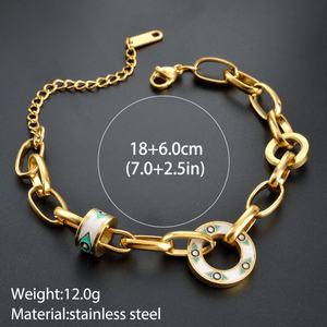 Pulsera Ajustable de Acero Inoxidable con Circonita y Oro de 18k al por Mayor de Turquía - Product Image 6