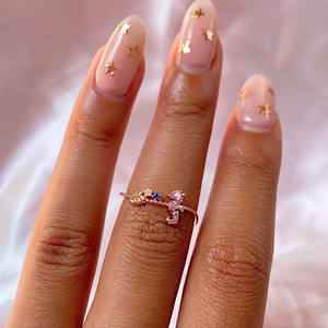 Zuola Custom Edelsteen Zirkoon Ring Messing Basis Vergulde Zeekrab Dier Ontwerp Damesmode Sieraden - Product Image 6