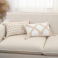 Housse de coussin lombaire géométrique style nordique pour canapé, salon, hôtel et décoration de vacances, 12x20 pouces