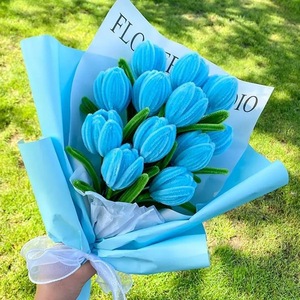 Kit de Création de Bouquet de Fleurs en Bâtonnets Torsadés DIY Tulip Bestie Gift, Fait Main, Réaliste, 5 Bulbes de Tulipes en Stock, Idéal pour la Saint-Valentin - Product Image 3