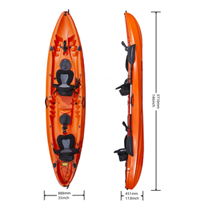 Kayak Familiare da 3 Persone Sit-on-Top da Crociera e Pesca Canoa a Remi per <span class=keywords><strong>Adulti</strong></span> per Uso Turistico e Fluviale - Product Image 2