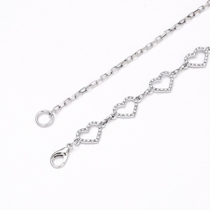 โซ่ประดับร่างกายรูปหัวใจประดับเพชรเทียม โลหะผสมสังกะสี สีเงิน สำหรับสวมใส่ทุกวัน เครื่องประดับแฟชั่น เข็มขัดเสริม - Product Image 3