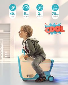 GNU Electric Kids Travel <b>Scooter</b> Ride on Suitcase Luggage Kids - Product Image 2