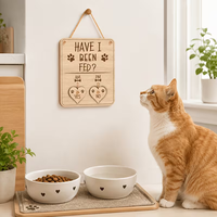 Papan Jadwal Makan Hewan Peliharaan Pafu Dogs Cats, Tanda Pengingat Makan Kayu, Penambah Jadwal Makan, Pelacak Makanan Hewan Peliharaan, Pengingat Makan Hewan Peliharaan