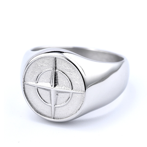 Anel de Bússola Viking Personalizado com Logo, Joias Masculinas Misteriosas em Prata e Ouro, Estilo Punk Retro em Aço Inoxidável - Product Image 5