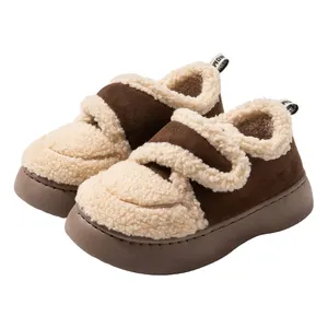 Women's Indoor Outdoor Fuzzy Plush Slipper Winter Snow Boots Thick Sole Slippers Winter Shoes For Women