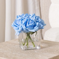 Arrangement floral personnalisé, roses en tissu de soie, fleurs artificielles, ensembles de vases en verre pour la décoration de la maison, de l'hôtel et des tables