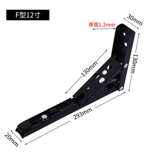 F Type Stainless Steel Load Bearing <b>Bracket</b> Folding Spring Support Wall Shelf Storage Rack - Product Image 4