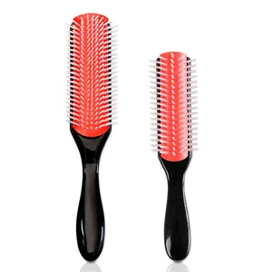 Abeis Factory 9 Rows Nylon Hair Brush Comb Men's Plastic Denman Classic Styling Hair Brushes For Salon