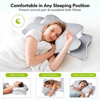 Vente en gros oreiller médical personnalisé en mousse à mémoire de forme anti-ronflement, contour carré pour le cou, oreillers orthopédiques blancs.