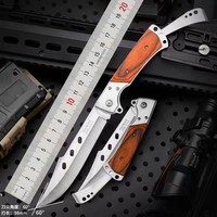 Couteau pliant tactique de survie en acier inoxydable avec manche en bois de Pakka, couteau de poche pour l'extérieur, défense personnelle, personnalisable OEM pour le bricolage