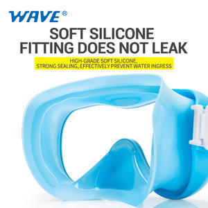लहर स्नोर्कल मुखौटा सेट नई आगमन बेचने सिलिकॉन स्कूबा डाइविंग स्नॉर्कलिंग Freediving सूखी शीर्ष स्नोर्कल सेट - Product Image 5