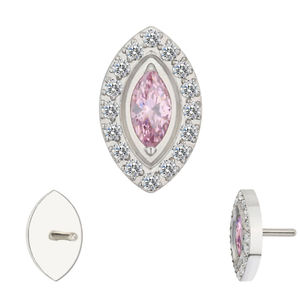 Anneaux de mariage et de fiançailles pour couples en titane ASTM F136, bijoux de piercing corporel sans filetage à enfiler pour l'oreille, ensemble pour mariage et fiançailles - Product Image 2
