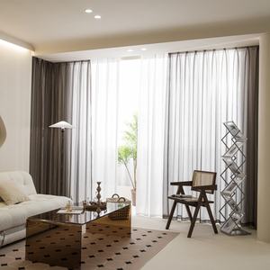 새로운 트렌드 디자인의 회색 금박 시어 튤, 거실 장식을 위한 가볍고 고급스러운 꿈같은 반투명 거즈 - Product Image 1