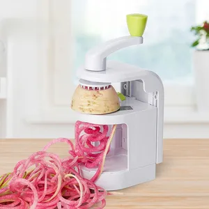 Picadora de cocina portátil para el hogar, cortador de frutas y verduras en espiral Manual multifuncional, rebanadora rotativa con manivela manual