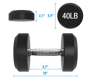 Haltère ronde en pu, 2.5kg 5kg 10kg 20kg 24kg 40kg - Product Image 2