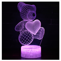 Vente flash - Lampe de table LED à animation 3D en acrylique - Illusion d'optique - Cadeau pour enfants