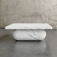 Table basse en marbre massif sculpté à la main, style contemporain, pour une décoration de luxe et une touche d'originalité à la maison - Dream Home Organic