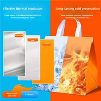 Sac isotherme jetable en non-tissé épaissi avec feuille d'aluminium, personnalisable avec logo, pour la livraison de repas et le stockage alimentaire en gros