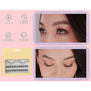 Kit de Pestañas Segmentadas Pre-Encoladas para Aplicación DIY, Tecnología de Presión Autoadhesiva, Accesorio de Maquillaje de Marca Privada - Product Image 4