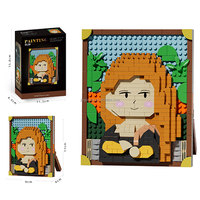 Serie de Pinturas Famosas Mundiales, Bloques de Construcción de Micropartículas, Pintura de Píxeles, Adornos de Escritorio, Ladrillos Educativos Compatibles para el Hogar