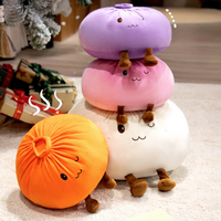 Coussin en peluche doux en forme de boulette, grande poupée en forme de chignon, coussin paresseux pour la maison, cadeau pour enfants, ornement de canapé