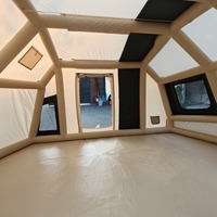 Tente d'air de luxe pour l'extérieur, 4 saisons, protection UV, imperméable, gonflable, double couche, deux chambres, salon, utilisation en plage, grande famille