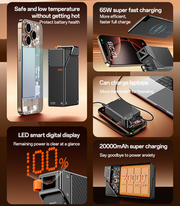 <span class=keywords><strong>Yesido</strong></span> 20000mAh 65W Carga rápida Pantalla digital LED de baja temperatura Puede cargar computadoras portátiles Banco de energía YP76 - Product Image 3