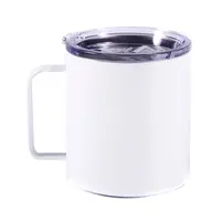 Taza de café en blanco con tapa, taza de Metal de acero inoxidable de viaje, sublimación blanca, 12 oz, 12 oz, 14oz, 16oz, venta al por mayor, almacén de EE. UU.
