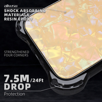 Étui de téléphone de luxe en acétate Aikusu, étui de téléphone portable en TPU pour iPhone 16 15 14 13 Pro Max