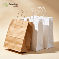 Sacs de courses en papier kraft personnalisés en gros SenAng avec poignées torsadées, sacs à emporter