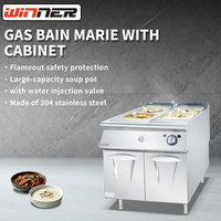 Machine à cuire les pâtes en acier inoxydable de qualité commerciale, bain-marie au gaz avec armoire
