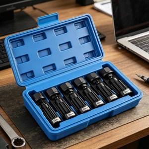 Juego de Llaves de Impacto de 6 Piezas de Grado <span class=keywords><strong>Elite</strong></span> para Amortiguadores, Duradero, para Mantenimiento Automotriz, Kit de Herramientas con Enchufe <span class=keywords><strong>Pasante</strong></span> - Product Image 1