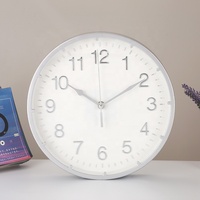 Horloge murale de salon de 12 pouces ronde, style Art déco, avec affichage de la date, mouvement à quartz silencieux, en plastique ABS, logo personnalisé