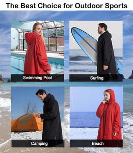 Custom Oversized Thickened Windproof Waterproof Adult Dry Surf Changing Robe with Fleece Lining for <strong>Beach</strong> - Product Image 5