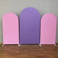Stand Latar Belakang Portabel yang Dapat Dilepas dengan Lengkungan Balon Aluminium, Kain Kustom untuk Latar Belakang Fotografi, Perlengkapan Pesta, Dekorasi Pernikahan