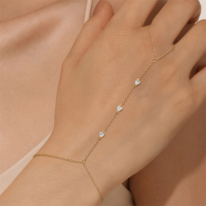 Pulsera de Cadena para Dedo de Plata 925 con Zirconia, Corazón, Mariposa Lisa, Lazo y Pez Koi, de Moda, Regalo para Fiesta de Boda para Mujer - Product Image 6