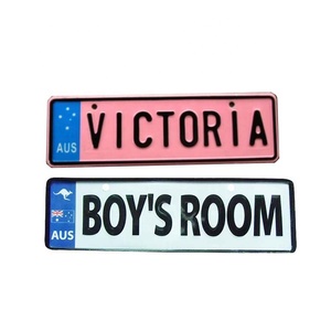 Placa frontal personalizada para matrícula de coche, recuerdo en relieve, rosa, número australiano - Product Image 6