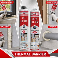 Adhésif isolant en mousse PU expansive pour l'installation de cadres de fenêtres et de portes, barrière thermique pour bâtiments, remplissage